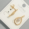 أقراط مسمارية Xuping مع شتراس أبيض، قطر 12×21مم+- مطلية بالذهب 18K