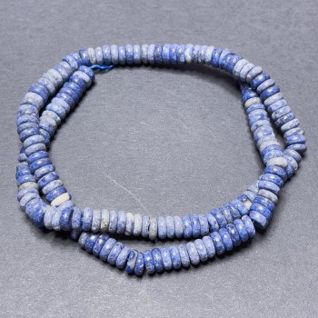 خرز السوداليت PebbleBead على خيط روندل، القطر 6×2مم±، الطول 39سم+
