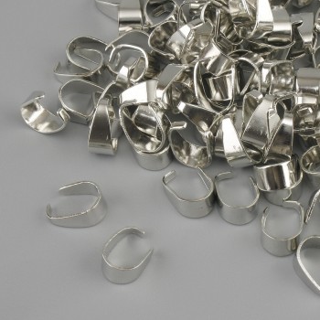 إكسسوار حامل تعليقة دعامة قلادة، القطر 4mm+-، الطول 8mm+- لون المعدن فضي تعبئة 22g +