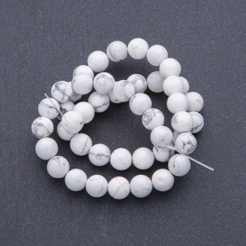 حبات على خيط حجر طبيعي كاهولونغ كرة ملساء، قطر 8mm+-، طول 38cm