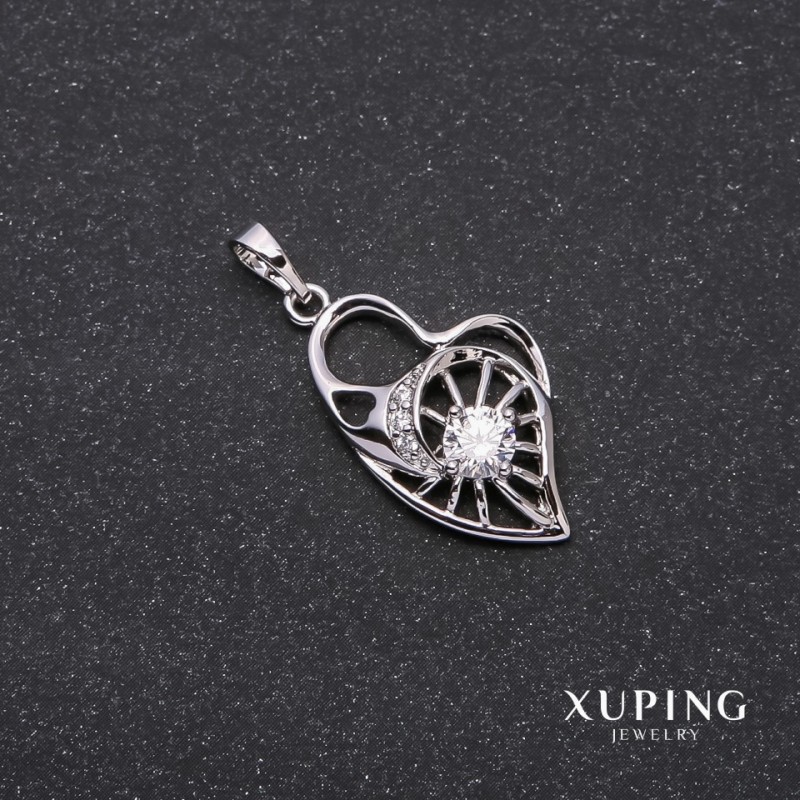قلادة Xuping «قلب» 15×25×31مم روديوم