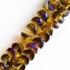 خرزات كريستال بأسلوب "سواروفسكي" أصفر داكن بطلاء أزرق, قطر 6x4mm خيط, طول 50cm