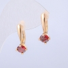 أقراط Xuping مطلية بالذهب 18K مع كريستال أحمر، قطر 22x8mm +