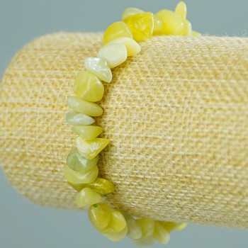 سوار الجاديت حجر طبيعي، شظايا d 7-10×3-5mm(+-)، طول 18cm (مطاطي)